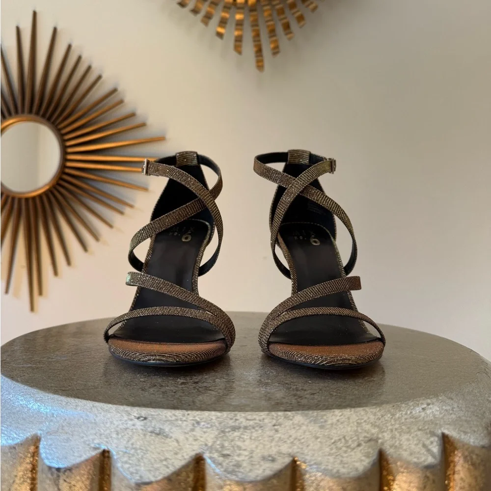Mix No. 6 - Gold Shimmer Strappy Heels